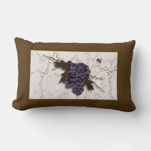 Coussin Rectangle Raisins violets rustiques et élégants