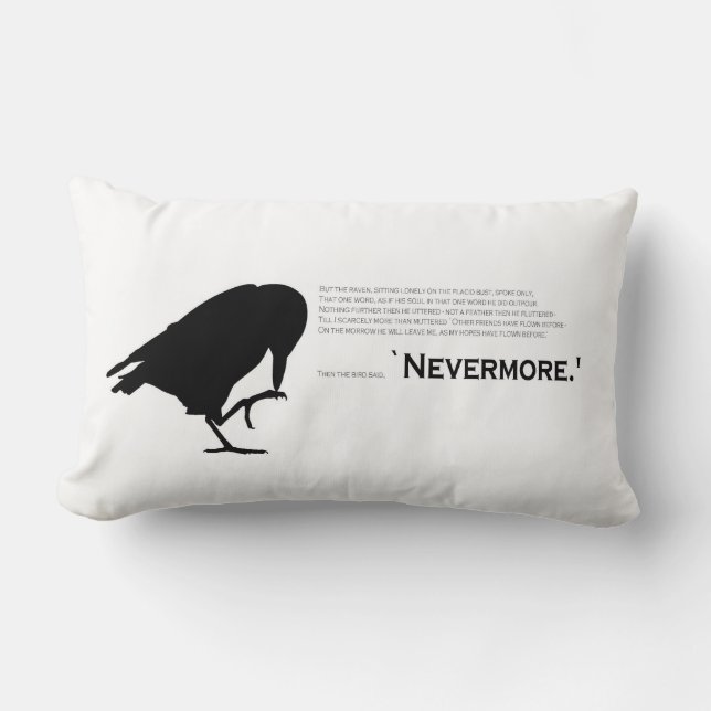 Coussin Rectangle Raven se reposent plus jamais (Recto)