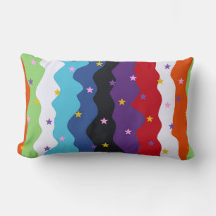 Coussin Rectangle Rayure céleste groovy abstraite colorée et audacie