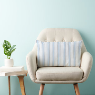 Coussin Rectangle Rayure Classique de Cabane Côtière Bleu Clair