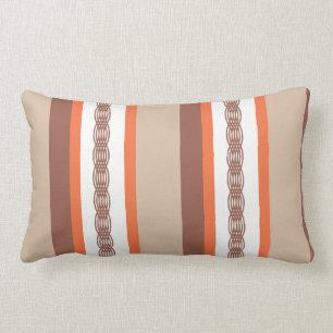 Coussin Rectangle Rayure de tente de la moitié du siècle - taupe e