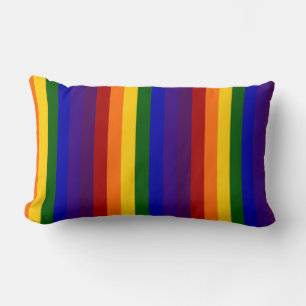 Coussin Rectangle Rayures arc-en-ciel