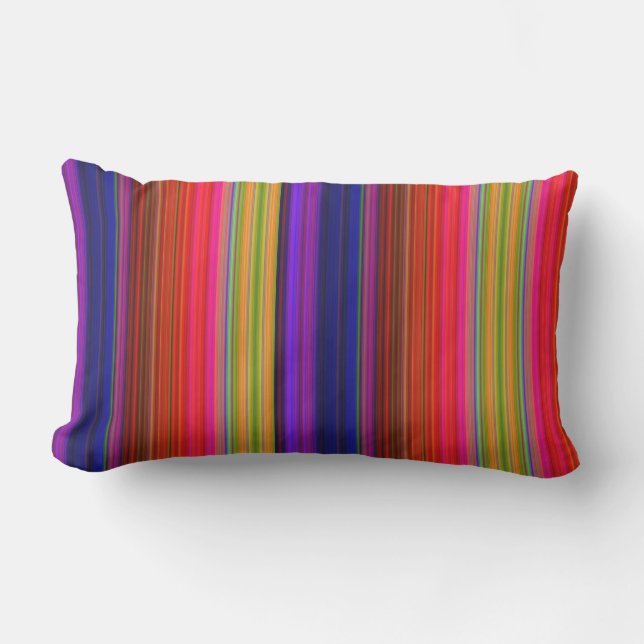 Coussin Rectangle Rayures arc-en-ciel (Recto)