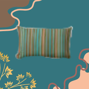 Coussin Rectangle Rayures classiques Nuances d'argile Turquoise Brow