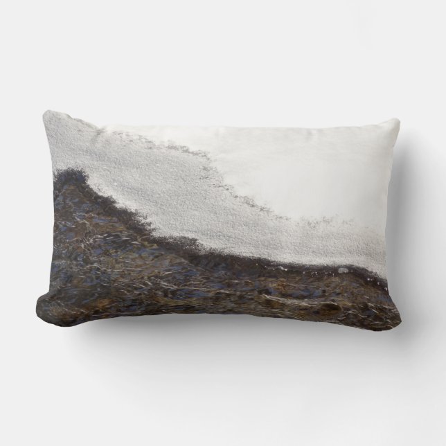 Coussin Rectangle Rayures de courant de neige d'hiver (Recto)
