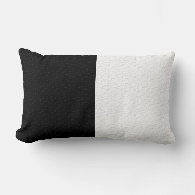 Coussin Rectangle Rayures demi-teintées noir et blanc texturées (Recto)