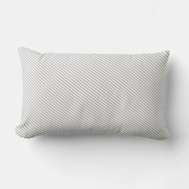 Coussin Rectangle Rayures diagonales grises et blanches (Recto)
