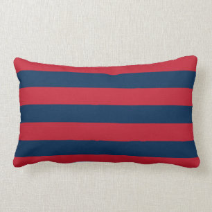 Coussin Rectangle Rayures horizontales rouges rustiques modernes de