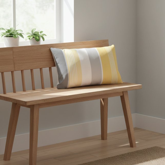 Coussin Rectangle Rayures Jaunes Soleil (Créateur téléchargé)