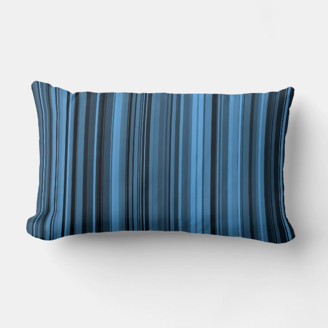 Coussin Rectangle Rayures Noir Bleu (Recto)