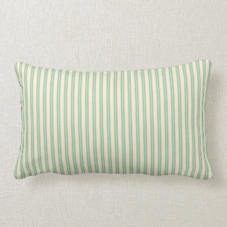Coussin Rectangle Rayures pâles de sarcelle d'hiver et de crème