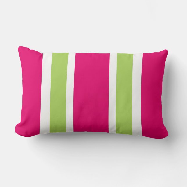 COUSSIN RECTANGLE RAYURES PINK/60 VERTES CHAUDES DE PILLOW_PRETTY (Recto)