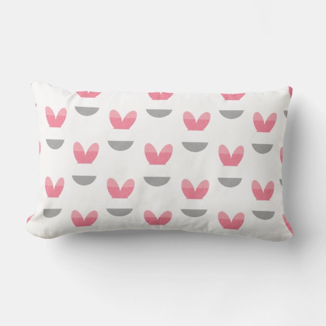 Coussin Rectangle Rayures roses de lapin (Recto)