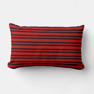 Coussin Rectangle Rayures rouges et noires motif sans couture
