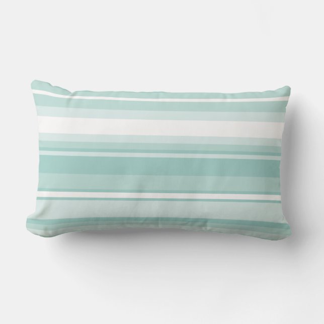 Coussin Rectangle Rayures vert menthe (Recto)