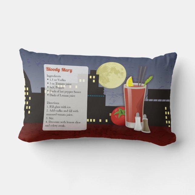 Coussin Rectangle Recette Bloody Mary (Verso)