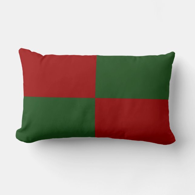 Coussin Rectangle Rectangles rouge et vert (Recto)