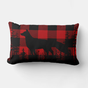 Coussin Rectangle Red Buffalo Plaid Forêt de pin Forêt de pin Fox Lu