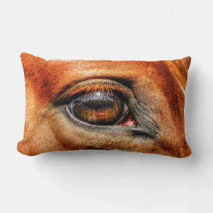Coussin Rectangle Red Dun Mare Horse's Eye Equine Photo