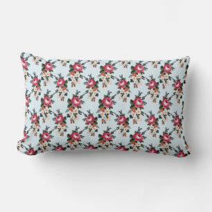 Coussin Rectangle Red Rose Motif pays Vintage