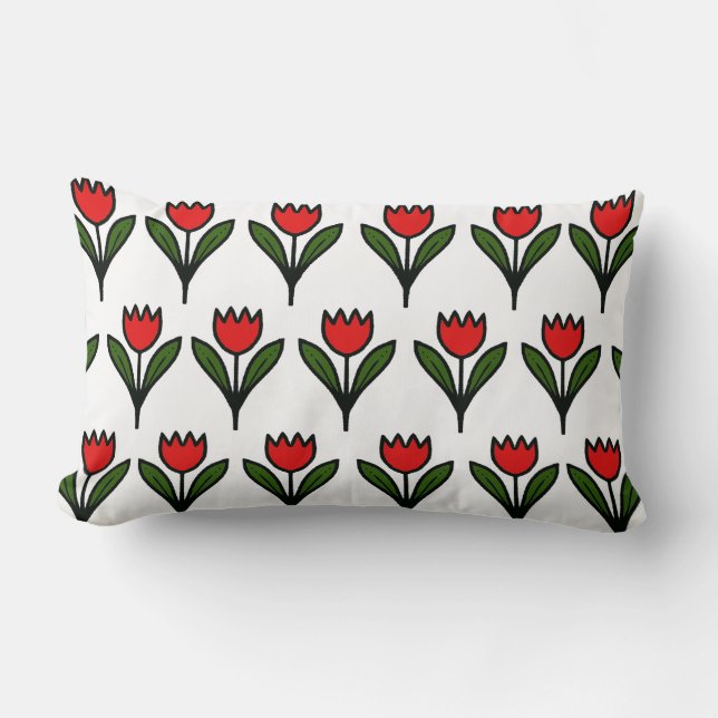 Coussin Rectangle red tulip pillow (Recto)
