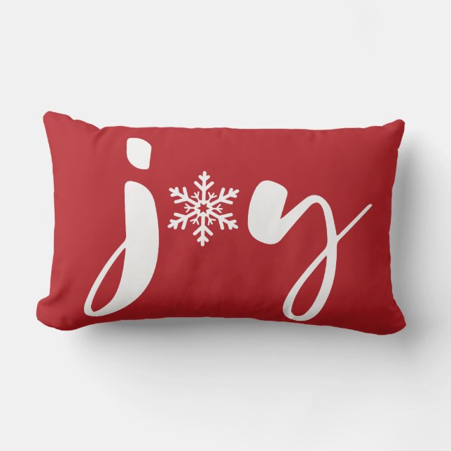 Coussin Rectangle Red White Noël Joie Flambeau de neige (Recto)