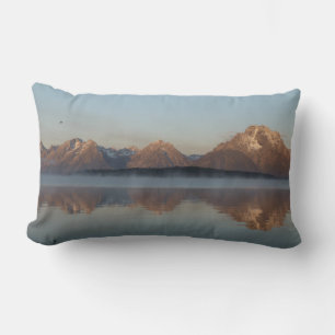 Coussin Rectangle Reflet du barrage du lac Jackson dans le parc de G