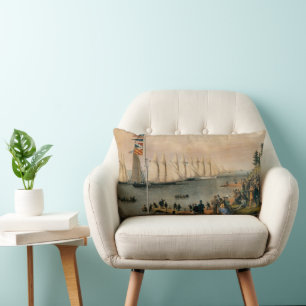 Coussin Rectangle Régate maritime vintage du New York Yacht Club
