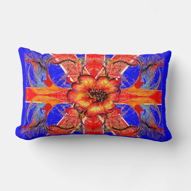 Coussin Rectangle Règle Britannia Elégant Imaginaire floral (Recto)
