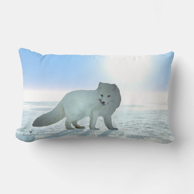 Coussin Rectangle Renard arctique (Recto)
