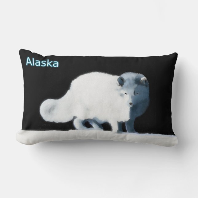 Coussin Rectangle Renard arctique (Recto)