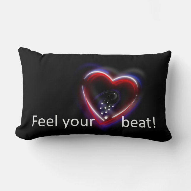 Coussin Rectangle Ressentez votre battement de coeur ! (Recto)