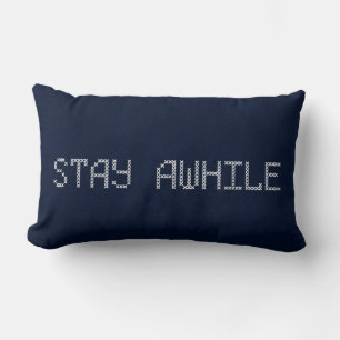 Coussin Rectangle Restez en position croisée sur le bleu