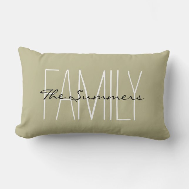 Coussin Rectangle Retour à la nature Famille verte personnalisée (Recto)