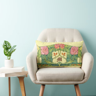Coussin Rectangle Retro Arts & Crafts ou frise florale Craftsman