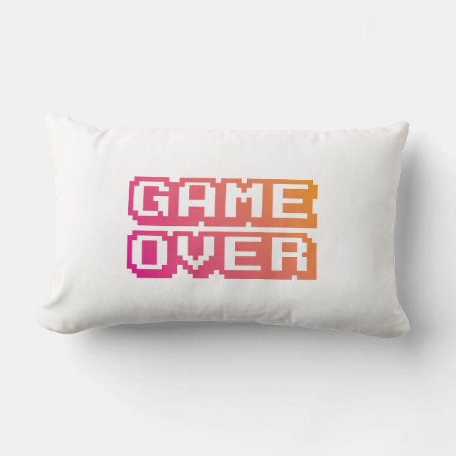 Coussin Rectangle Rétro carreau de police de pixel de jeu (Recto)
