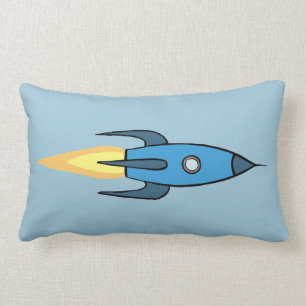 Coussin Rectangle Rétro conception mignonne bleue de bande dessinée