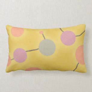 Coussin Rectangle Rétro jaune pointillé d'univers