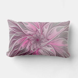 Coussin Rectangle Rêve de fleur rose fractale, Motif Imaginaire flor