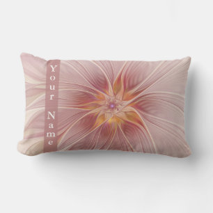 Coussin Rectangle Rêve floral rose doux Abstrait Nom Fleur moderne