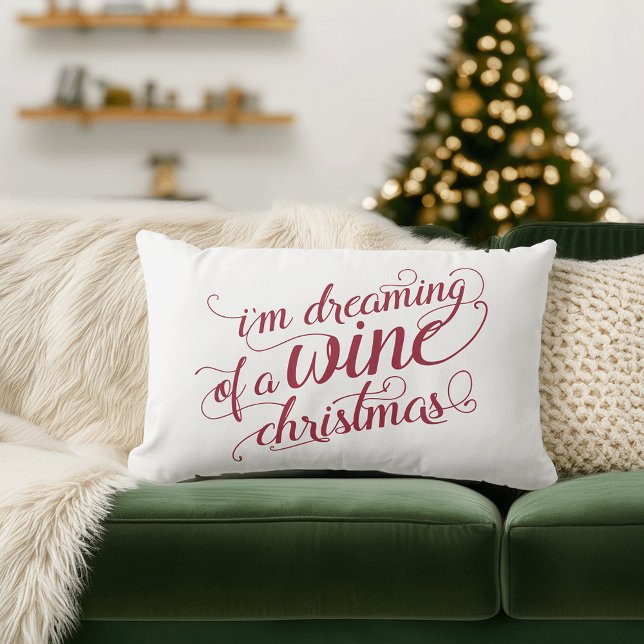 Coussin Rectangle Rêver d'un Noël de vin | Décor de vacances (Créateur téléchargé)
