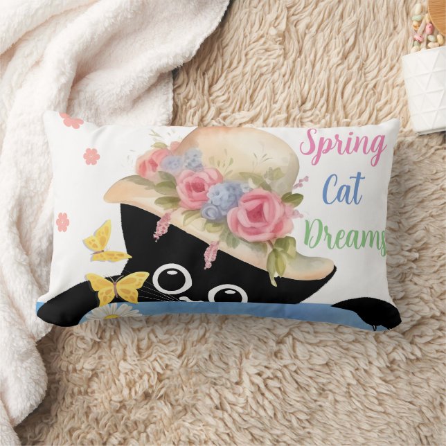 Coussin Rectangle Rêves de chats de printemps (Couverture)