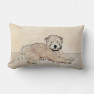 Coussin Rectangle Revêtu doux Roue Peinture Terrier Art original