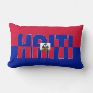 Coussin Rectangle Rêvez en couleur avec le drapeau patriotique d'Haï