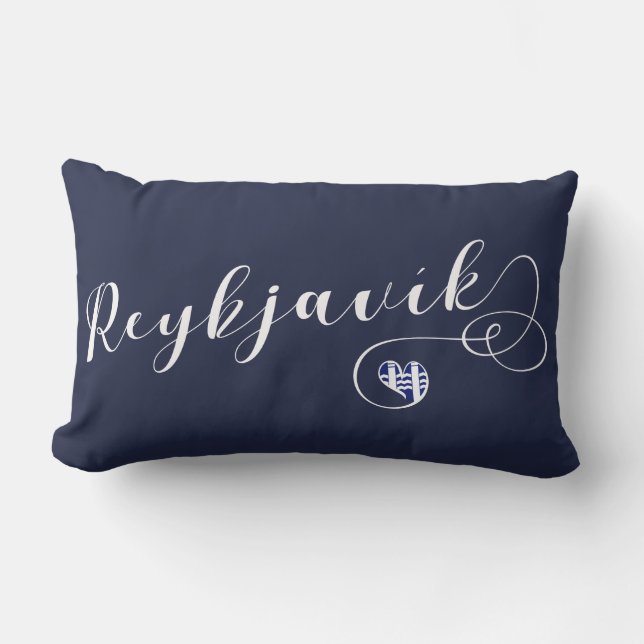 Coussin Rectangle Reykjavík Coeur Cuisine, Islande (Recto)