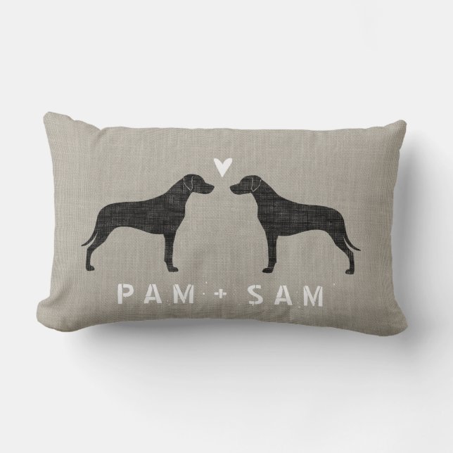 Coussin Rectangle Rhodesian Ridgeback silhouette l'amour - (Recto)