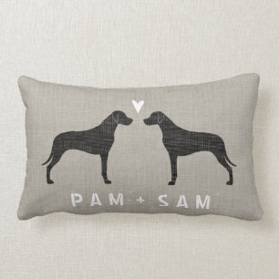 Coussin Rectangle Rhodesian Ridgeback silhouette l'amour -