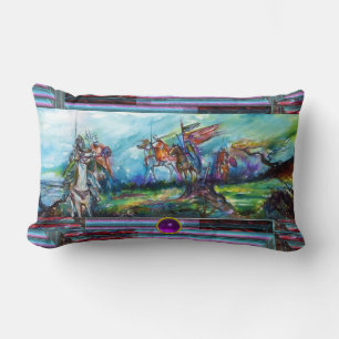 Coussin Rectangle RIDERS DANS LA TEMPÊTE Chevaliers Médiévaux Horseb
