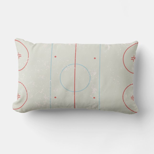 Coussin Rectangle Rink de hockey sur glace de style débrayé (Recto)