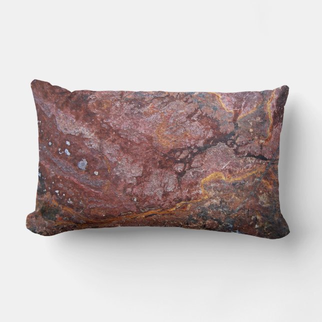 Coussin Rectangle Roche rouge avec la texture (Recto)